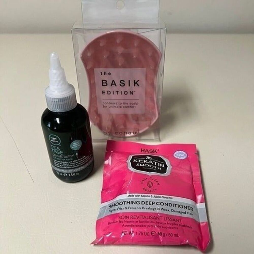 Haircare bundle Tea Tree special detox, hask keratin smooth, Scalp Massage Brush - Picture 2 of 5